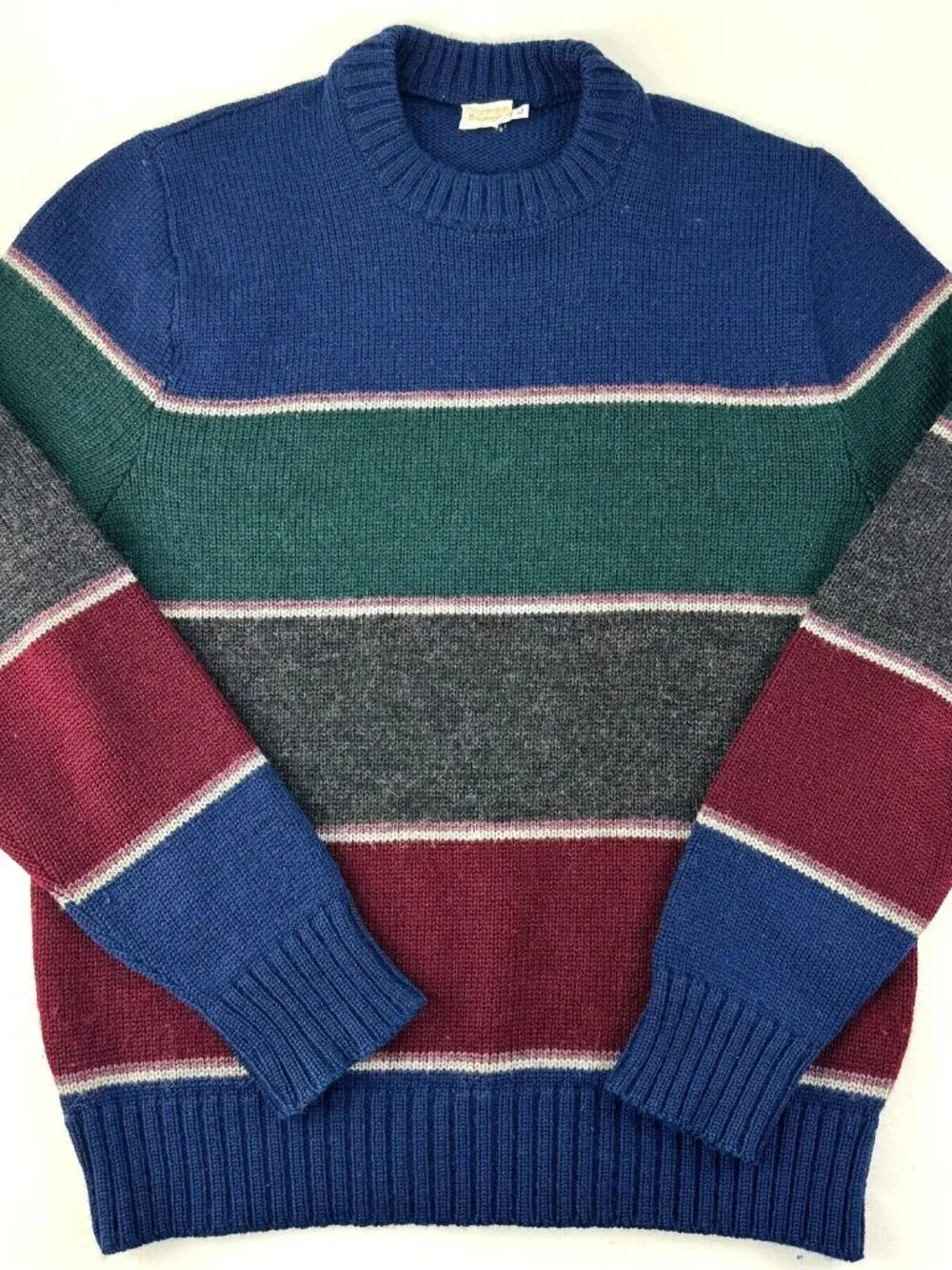 Vintage Brooks Brothers Brooksgate Wool Striped Sweater Mens XL Preppy Ivy USA